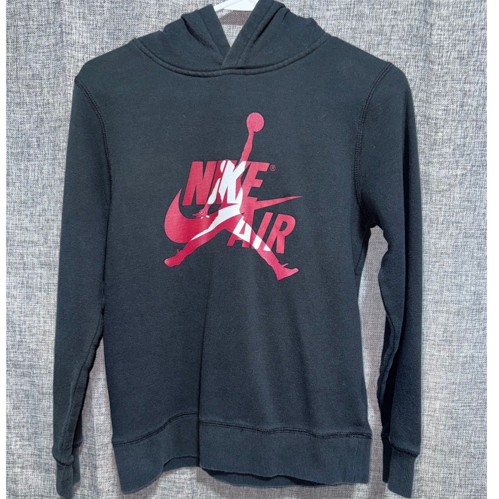 Nike Air Jordan Jumpman Hoodie Kids Large Black Red White Graphic Pullover